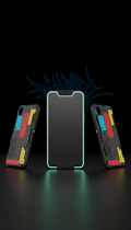 Smartphone futurista com detalhes Electric Mint