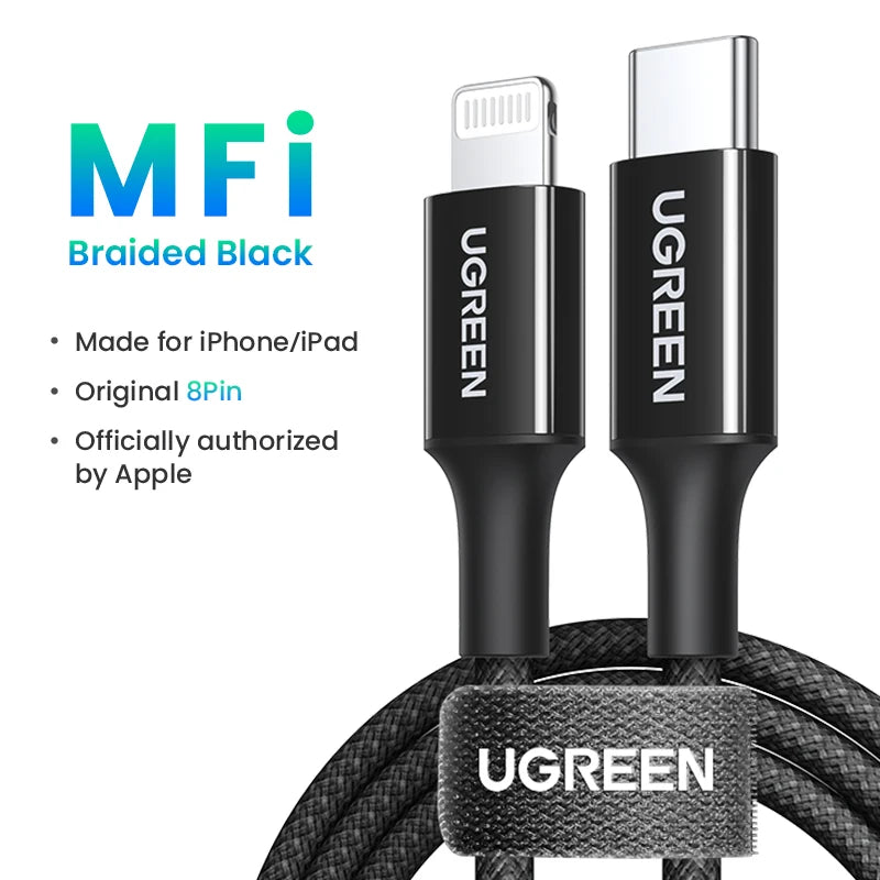 UGREEN MFi 20W PD USB C to Lightning Cable for iPhone 14 13 12 Pro Max Fast Charging Type C Cable for iPhone for iPad