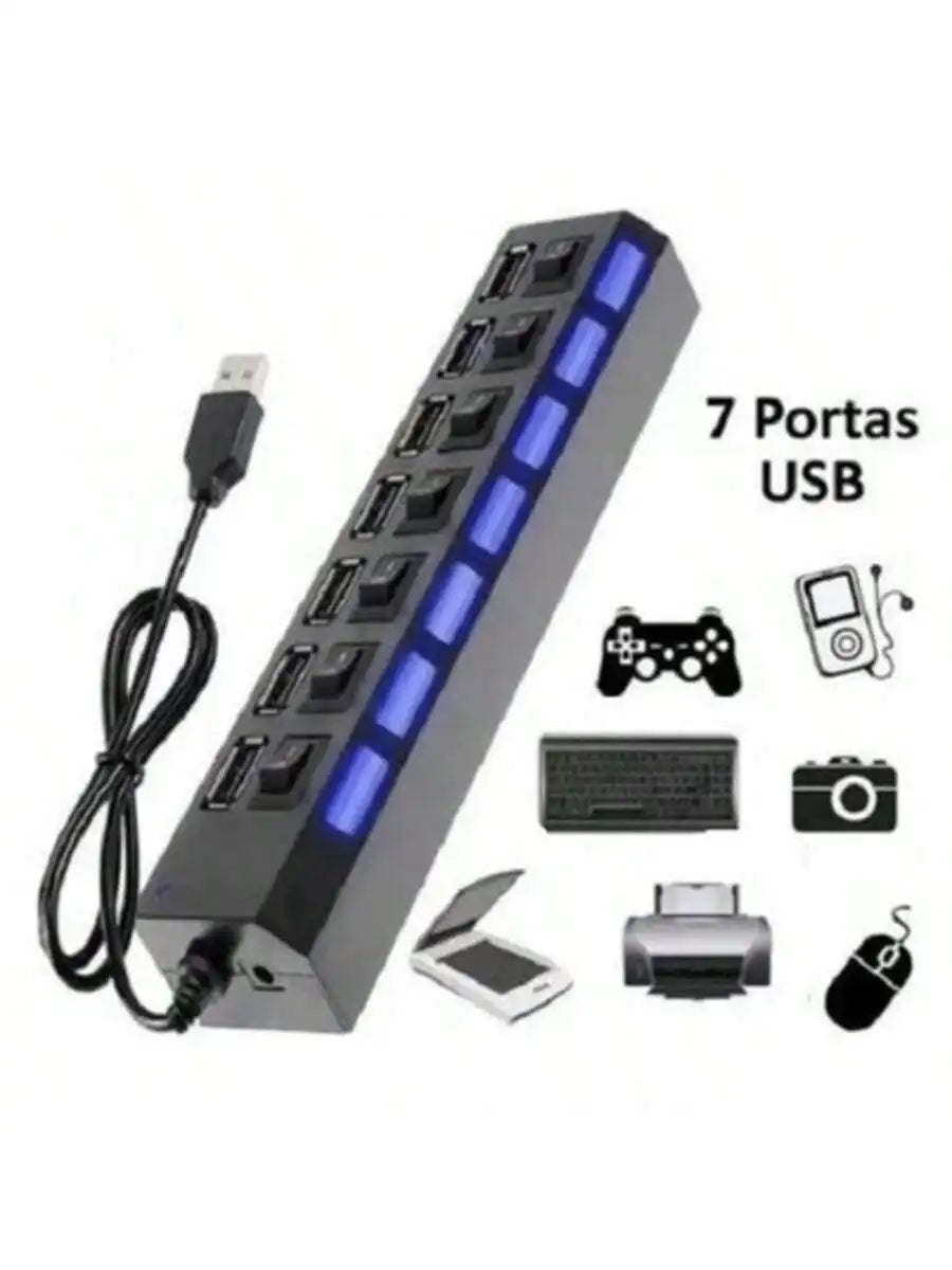 Adapter Usb Expanding Pc Accessors7 input USB Hub 2.0 Multi Usb Socket 7-Port Extender Adapter