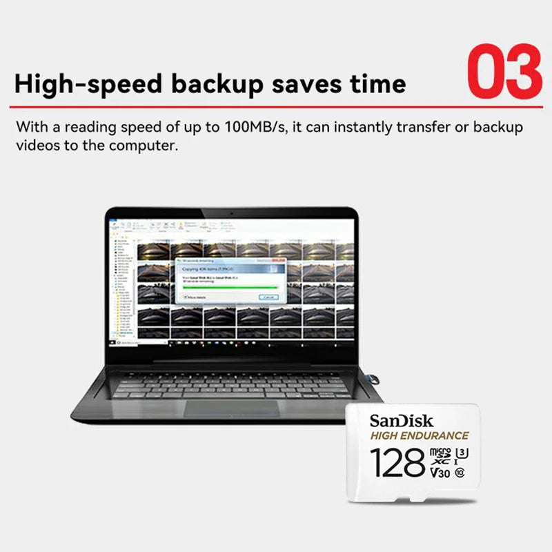 SanDisk V30 High endurance Micro SD Memory Card C10 U3 4K 32G 64G 128G 256G 100MB/s TF Card for Security Camera Dash Cam Phone