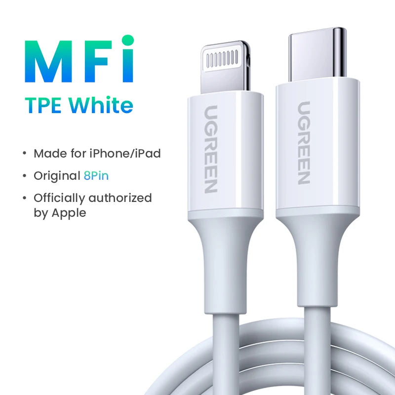 UGREEN MFi 20W PD USB C to Lightning Cable for iPhone 14 13 12 Pro Max Fast Charging Type C Cable for iPhone for iPad