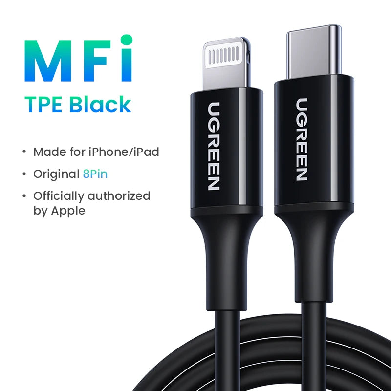UGREEN MFi 20W PD USB C to Lightning Cable for iPhone 14 13 12 Pro Max Fast Charging Type C Cable for iPhone for iPad