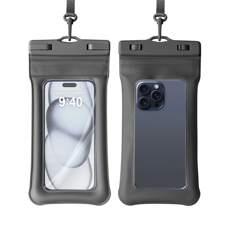 Double Insurance Inflatable Waterproof Phone Bag Sealstrip and Clip Waterproof Phone Bag TPU Material Floating Dauble Airbags