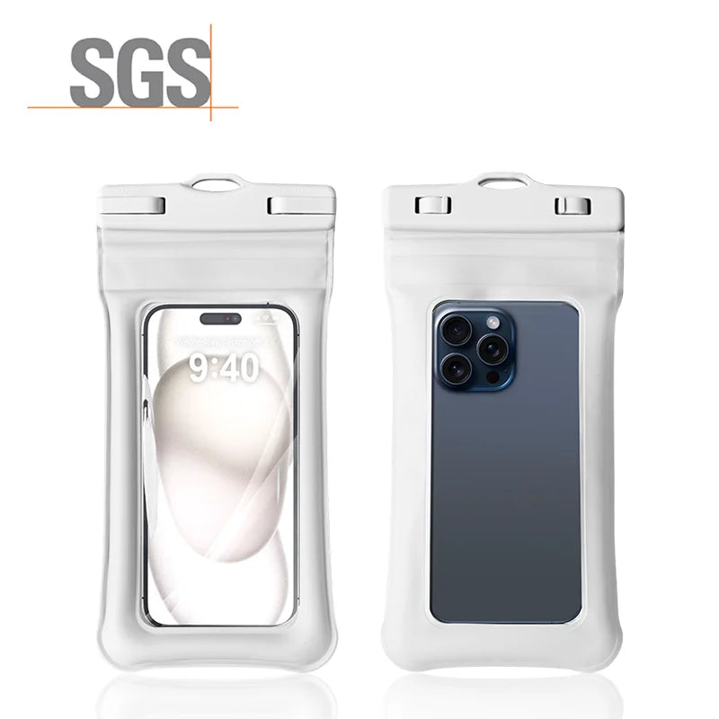 Double Insurance Inflatable Waterproof Phone Bag Sealstrip and Clip Waterproof Phone Bag TPU Material Floating Dauble Airbags
