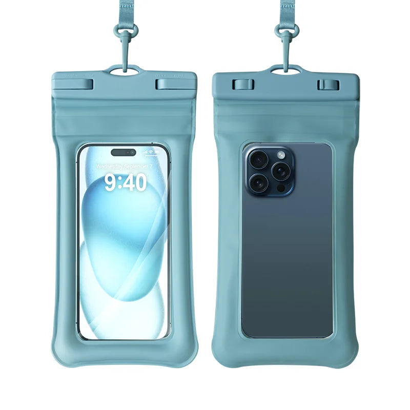 Double Insurance Inflatable Waterproof Phone Bag Sealstrip and Clip Waterproof Phone Bag TPU Material Floating Dauble Airbags
