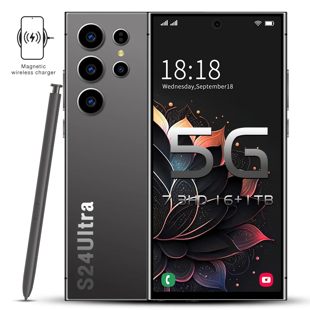 Global Version S24 Plus 16GB+1TB Large Memory Android Smartphones 7.3inch LTE/CDMA Cellular 108MP Rear Camera in English Spanish
