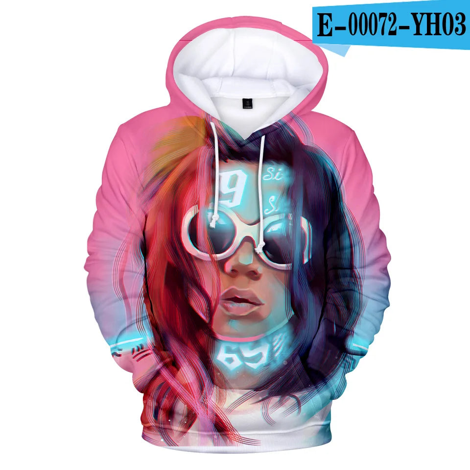 New Rapper Tekashi69 6ix9ine Tekashi 69 3D Print Women/men Hoodies Sweatshirts Harajuku Fashion Pullover Hooded Clothes