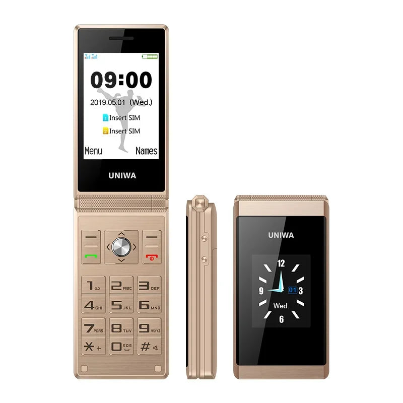 UNIWA X28 Flip Cellphone 2.8"Touch Screen Big Keyboard Mobile Phone Big Push-Button Telephone for Elderly  Dual Sim Dual Standby
