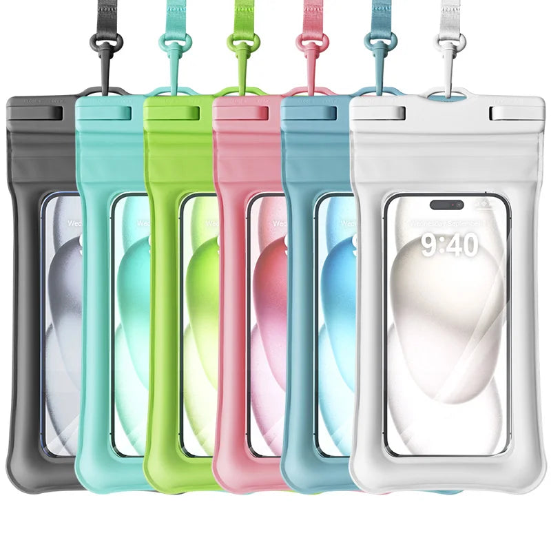 Double Insurance Inflatable Waterproof Phone Bag Sealstrip and Clip Waterproof Phone Bag TPU Material Floating Dauble Airbags