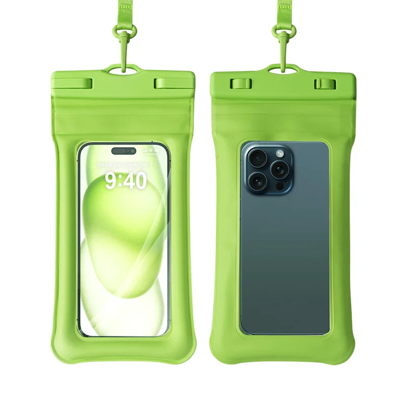 Double Insurance Inflatable Waterproof Phone Bag Sealstrip and Clip Waterproof Phone Bag TPU Material Floating Dauble Airbags