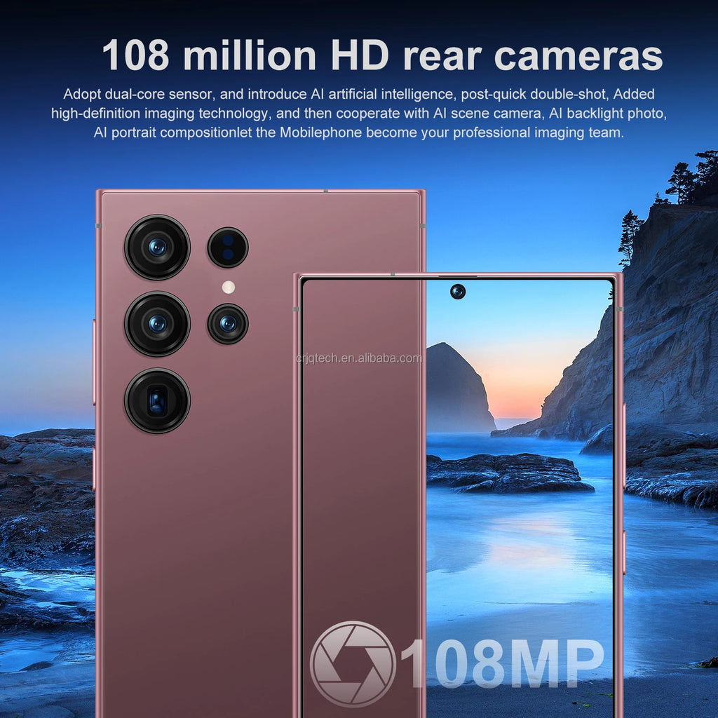 Unlocked 5G S25 Smartphone Deca Core 144Hz Ultra High Quality Dual SIM 16GB+1TB Storage French 108MP Gaming CDMA LTE Cellular