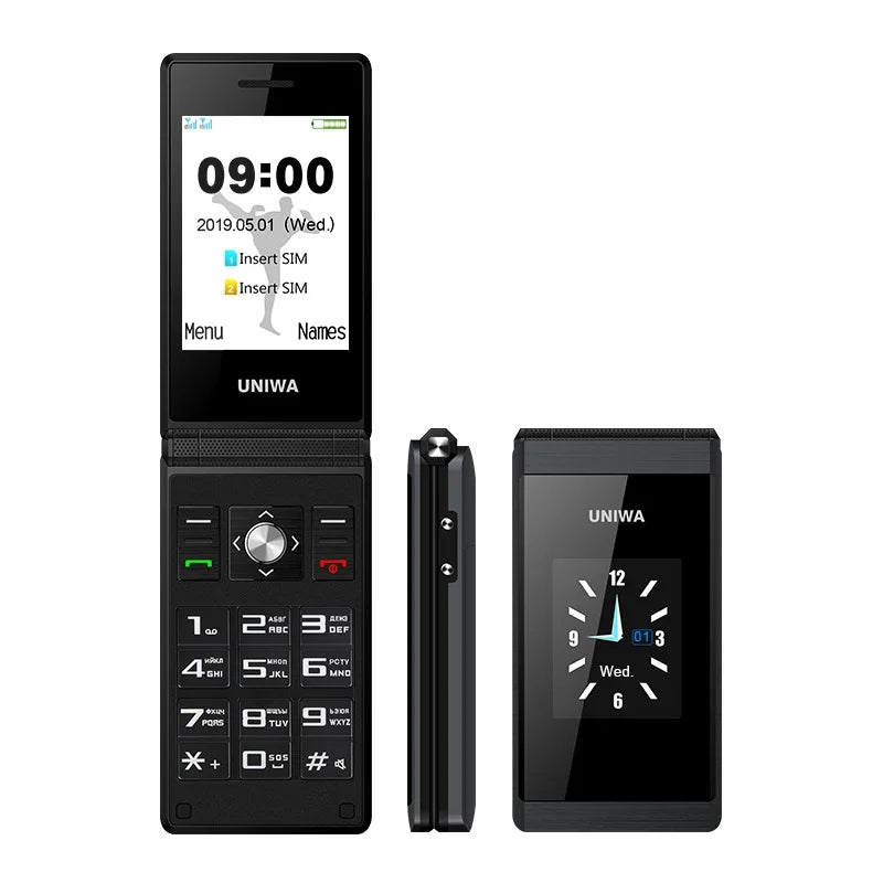 UNIWA X28 Flip Cellphone 2.8"Touch Screen Big Keyboard Mobile Phone Big Push-Button Telephone for Elderly  Dual Sim Dual Standby