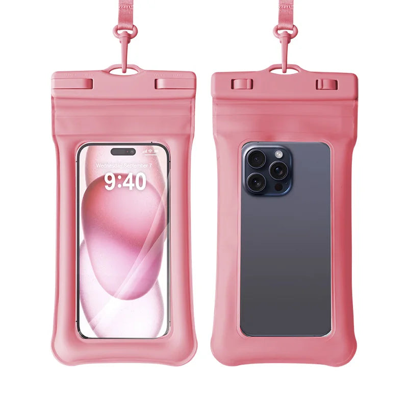Double Insurance Inflatable Waterproof Phone Bag Sealstrip and Clip Waterproof Phone Bag TPU Material Floating Dauble Airbags