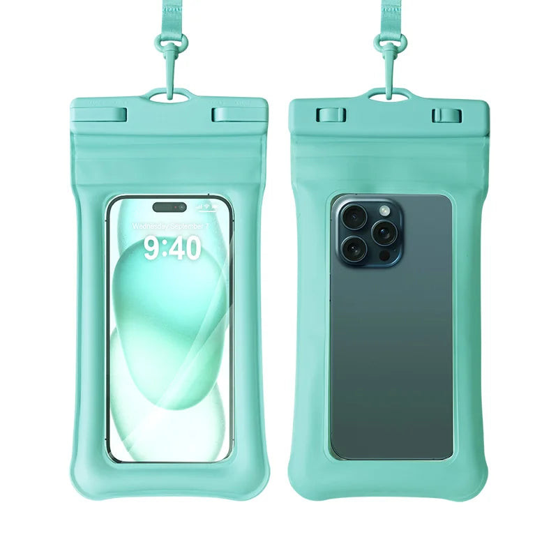 Double Insurance Inflatable Waterproof Phone Bag Sealstrip and Clip Waterproof Phone Bag TPU Material Floating Dauble Airbags
