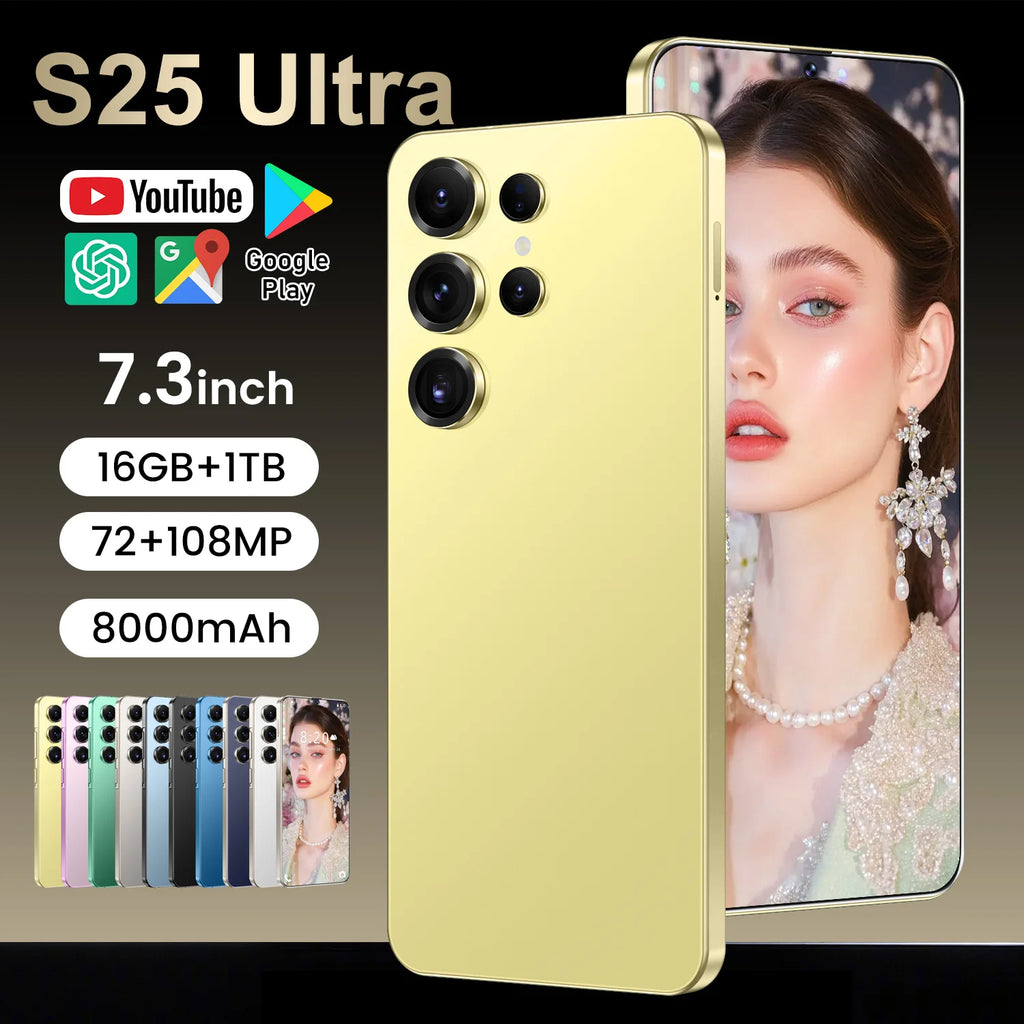 Original S25 Ultra Smartphones S24 Ultra 16GB+1TB 5G Dual SIM Mobile Phone 108MP Rear Camera Decacore Spanish English LTE CDMA