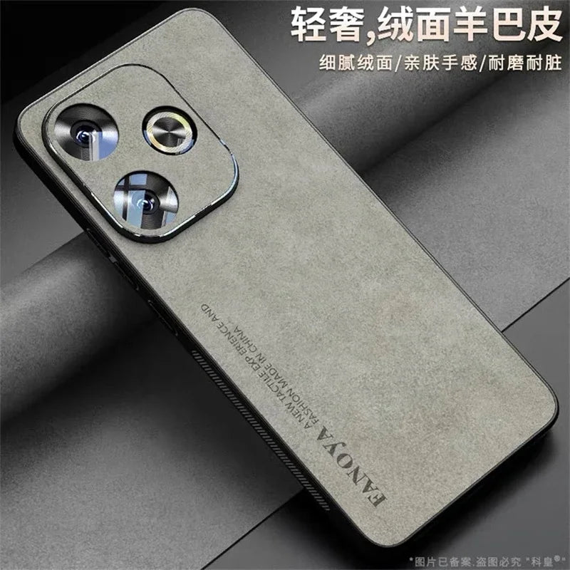 Case For Poco F6 Case Luxury Leather Back Cover For Xiaomi Poco F6 5G Redmi Turbo 3 Camera Protect Silicone Shockproof Bumper