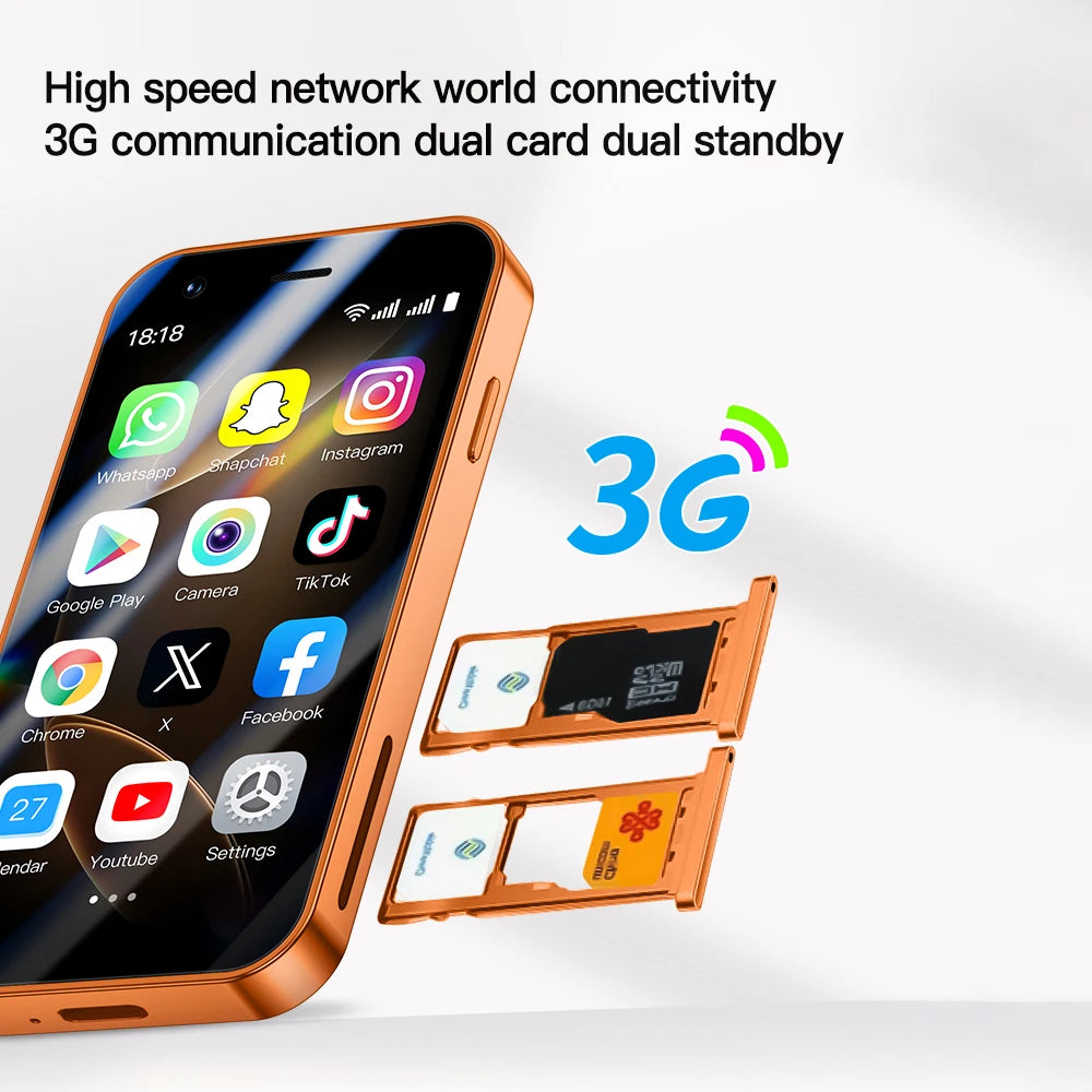 ONEMYTH A17 Mini Android8.1 Smart Phone 3.0 Inches 2GB RAM 16GB ROM Dual SIM Standby Play Store 3G Little Phone