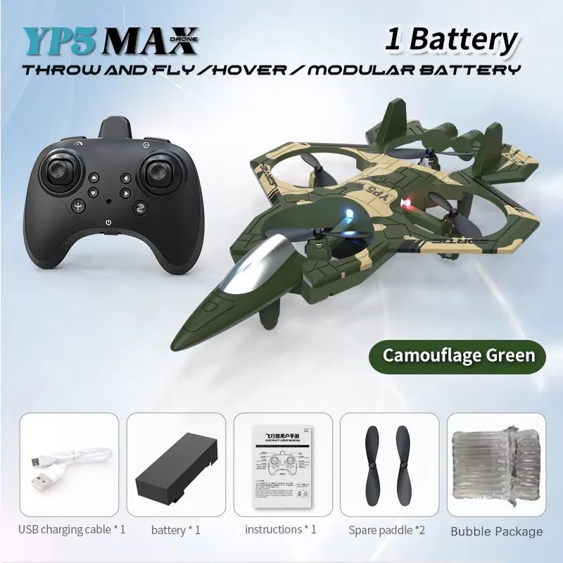 2025 New Fighter Quadcopter Drone Stunt Light RC Aircraft Four Channel Hovering Alta Altitude Rolling Special Effect ﻿