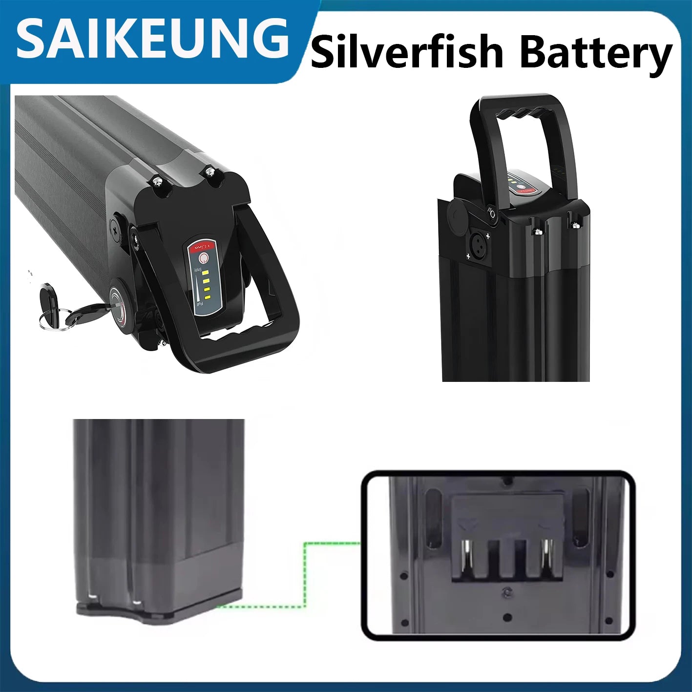 Silverfish battery 48v Powerful 60 50 45AH 40 30 25 24 20 17.5Ah Electric Bike Bateria Accu 1000W 750 500W EBike Bicycle Battery