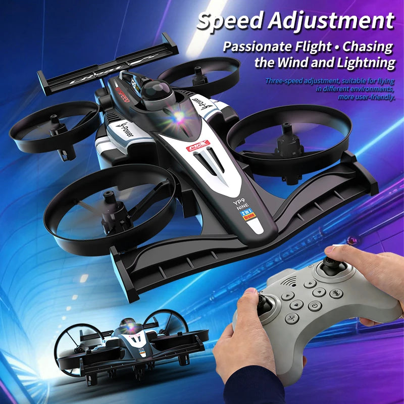 Land-Air Dual Mode Quadcopter Stunt Drift Racing Car 2 in 1 Aerial Vehicle Fixed-Wing Model Aircraft Flying Drone Xmas Gifts ﻿