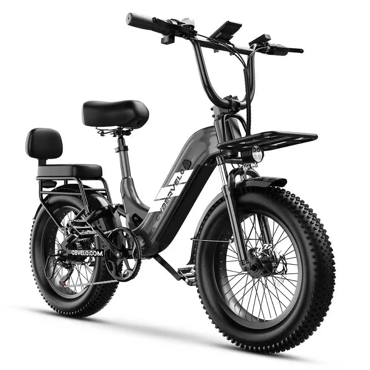 Cybervelo 1000W Peak Step-Thru Electric Bike for Adults 20" Fat Tire 7-Speed Commuter E-Bike Up to 80 Miles Long Range 48V 20Ah Removable Battery EK12 EK8