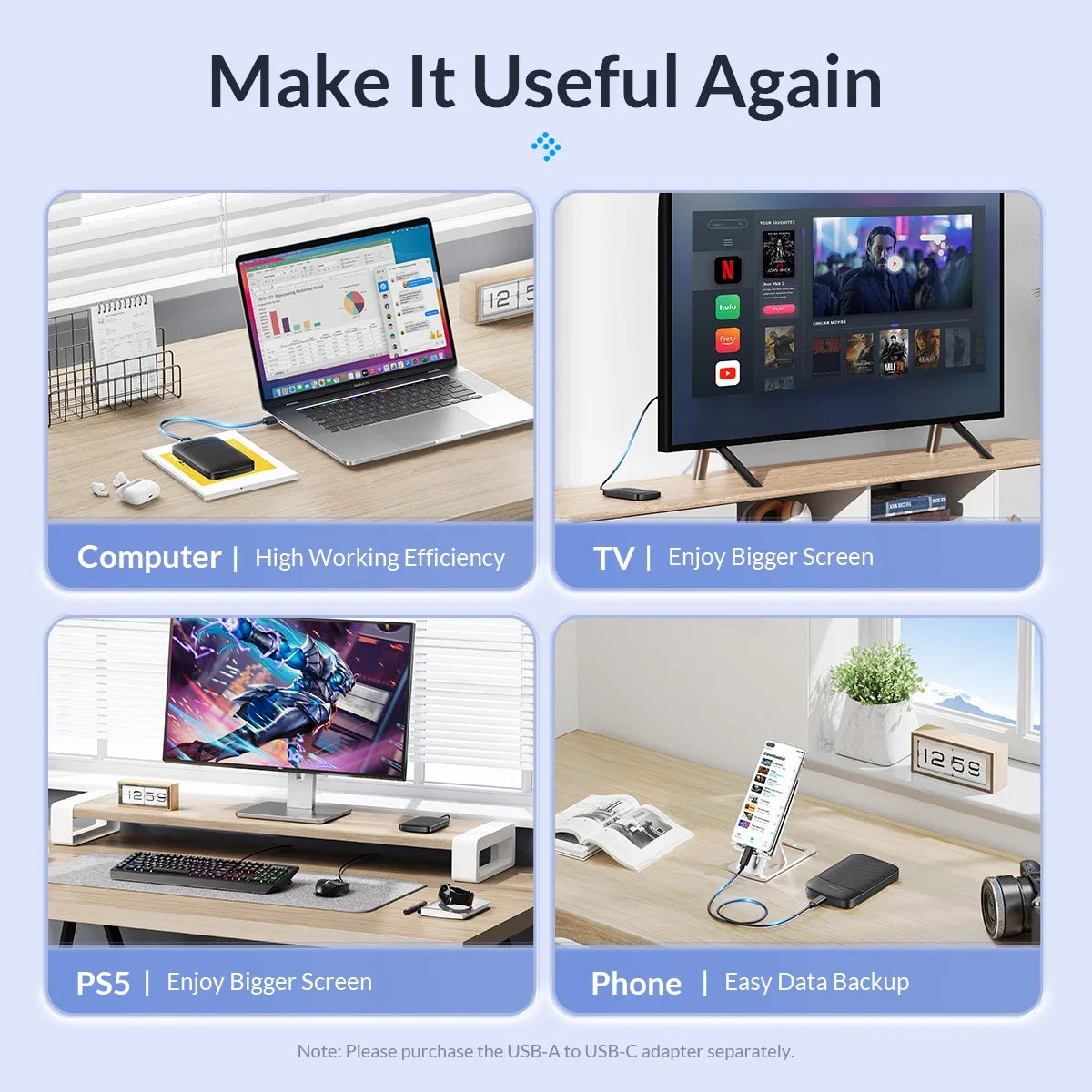 ORICO 2.5" Inch Hard Drive Enclosure 2.5 SATA to USB3.0 External Hard Disk HDD Case 5Gbps Hard Disk Storage Box Cover Housing