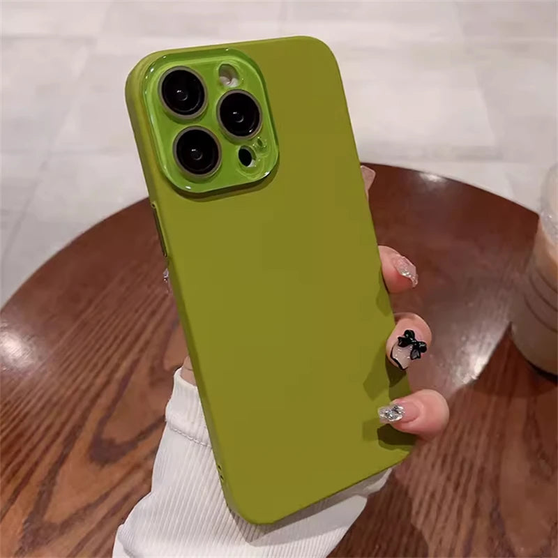 Simple Skin Friendly Matte Full Coverage Lens Protection Case For iPhone 16 15 14 13 12 11 Pro Max Plus Hard PC Shockproof Cover