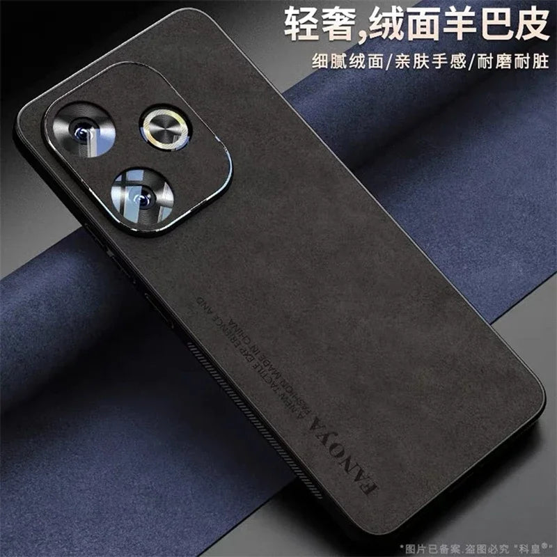 Case For Poco F6 Case Luxury Leather Back Cover For Xiaomi Poco F6 5G Redmi Turbo 3 Camera Protect Silicone Shockproof Bumper