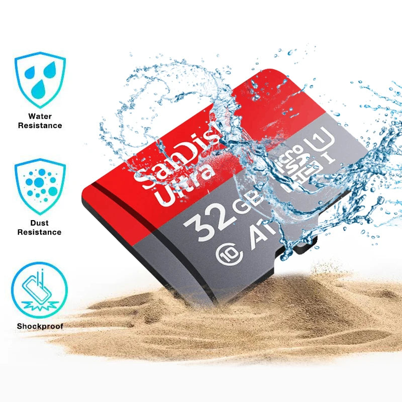 Original SanDisk Memory Card 32GB 64GB Class10 128GB 140MB/s UHS-I Flash Micro TF/SD Card C10 Ultra A1 MicroSDHC/SDXC
