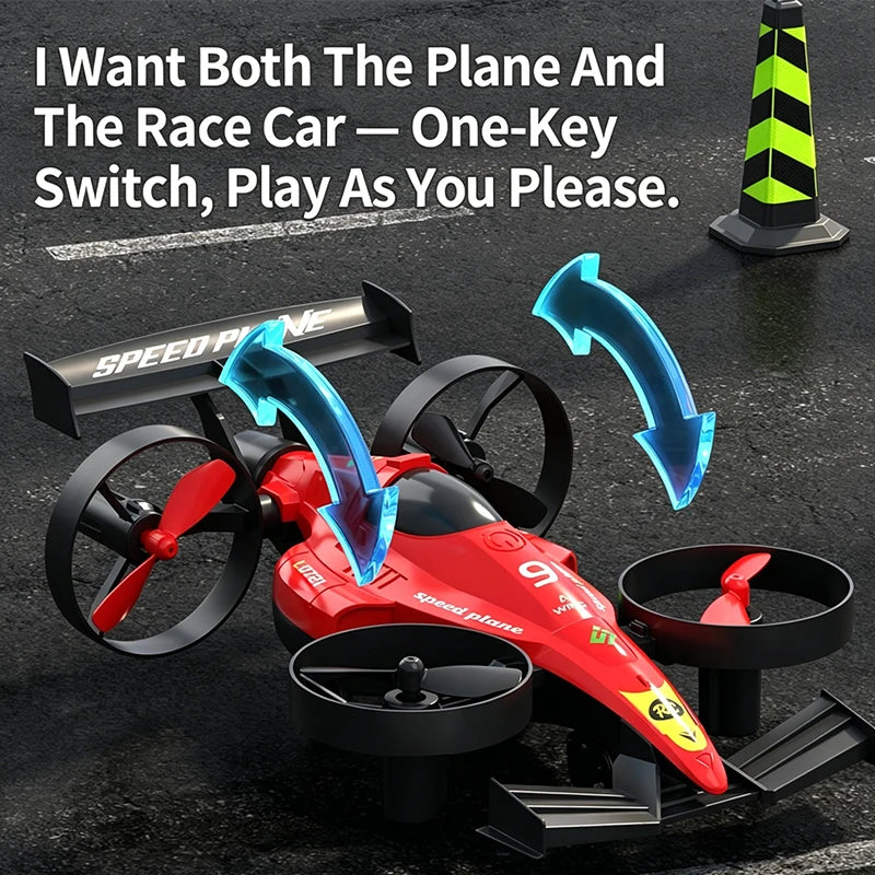 Drone 2 In 1 Flying RC Car Helicopter 2.4G Quadcopter Altitude Hold Headless Mode Remote Control Car Perfect Gift Toys for Kids