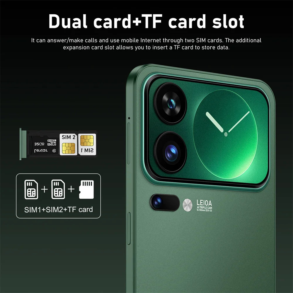 New Smartphone 5G 7.3HD For M17 Pro Max Dual Sim Card 22G+2TB Cheap Cell Phone Android Smart Mobile Phones Unlocked 8000mAh