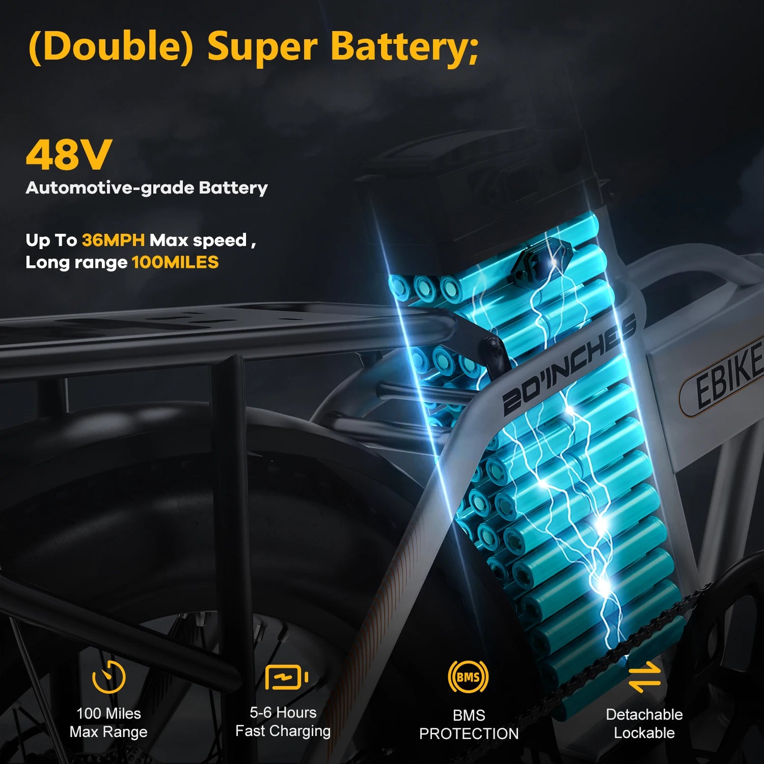 Cybervelo 1000W Peak Electric Bike for Adults Foldable 28+MPH 80Miles Removable Battery Fat Tire Off-road E-bike EK4 EK5 Mars700