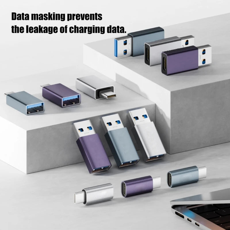 USB Data Blocker & USB C Data Blocker, USB-A to USB-A / USB-C to USB-C Data Blocker Adapter Only Charge, Protect data security