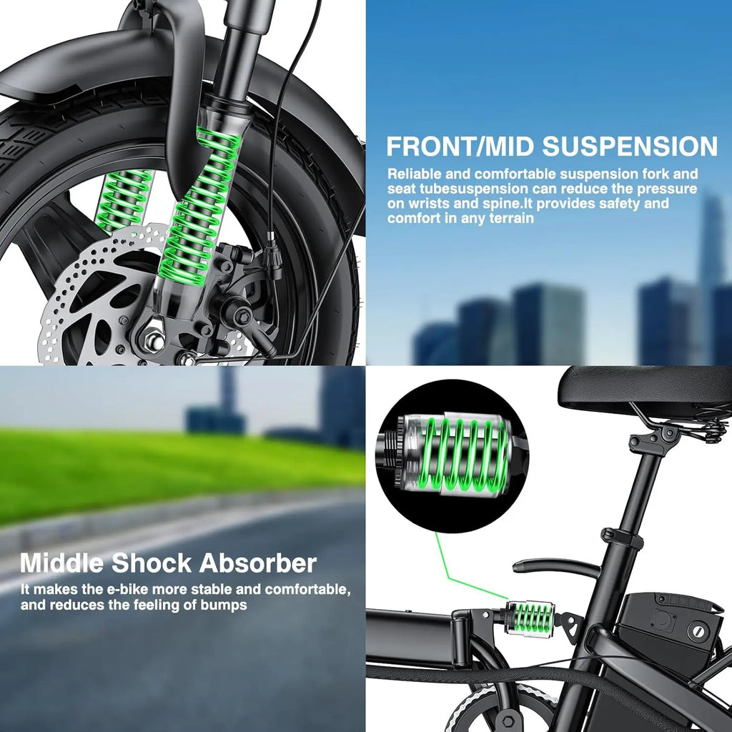 Electric Bike for Adults and Teens, 520W-1200W Motor, 20-28MPH, 32 Miles Range, 48V 10Ah Battery, 3-Level Pedal, Customized