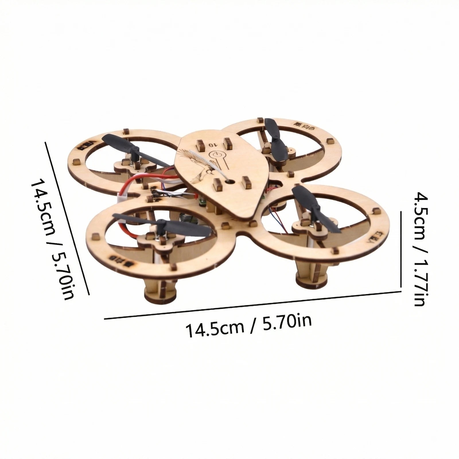 2026 Wooden Assembled DIY Quadcopter kit Drone Model School Science & Education Experiment Remote Control Aircraft Model Trainin