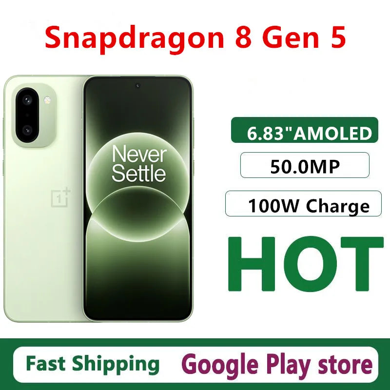 Original Oneplus Ace 6T Mobile Phone 6.83" AMOLED 120HZ 50.0MP Camera 100W Charge 8300mAh IP69 Waterproof Snapdragon 8 Gen 5 OTA