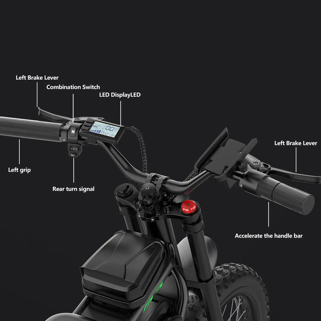 R3 45MPH Electric Dirt Bike 60V25Ah 1200Wh Battery 6000W Electric Bike Max 50Miles 19" Motorcycle Dual Hydraulic Brake