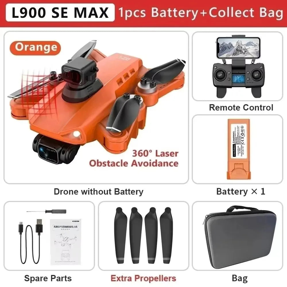 LYZRC L900 Pro SE MAX Drone 4K Professional Dual HD Camera GPS 5G WIFI 360° Obstacle Avoidance Brushless Motor Rc FPV Quadcopter