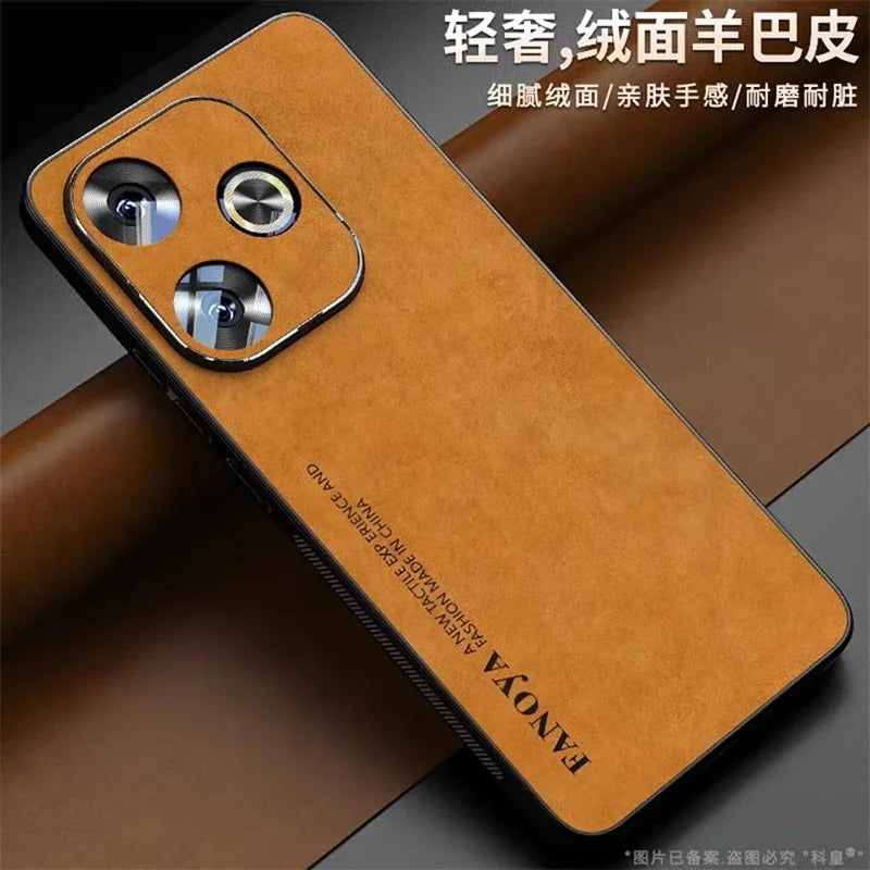 Case For Poco F6 Case Luxury Leather Back Cover For Xiaomi Poco F6 5G Redmi Turbo 3 Camera Protect Silicone Shockproof Bumper