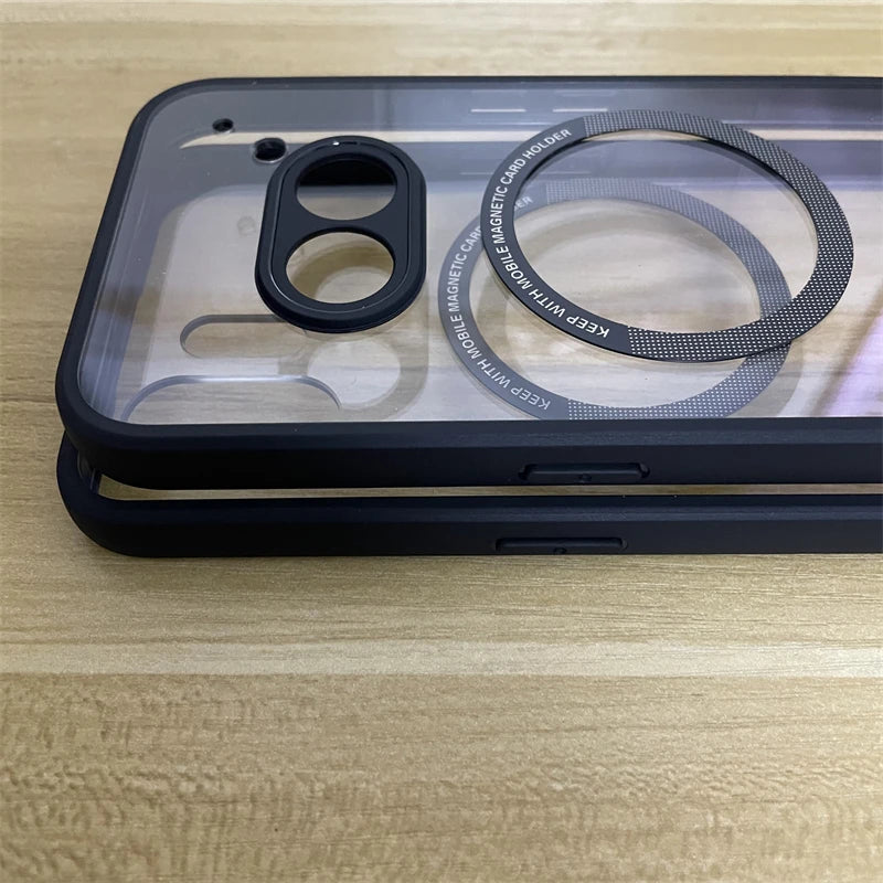 Magnetic Case For Nothing Phone 2 A Phone2 2a Plus For MagSafe Clear Hard Back Cover Acrylic Protect Shell Shockproof Bumper