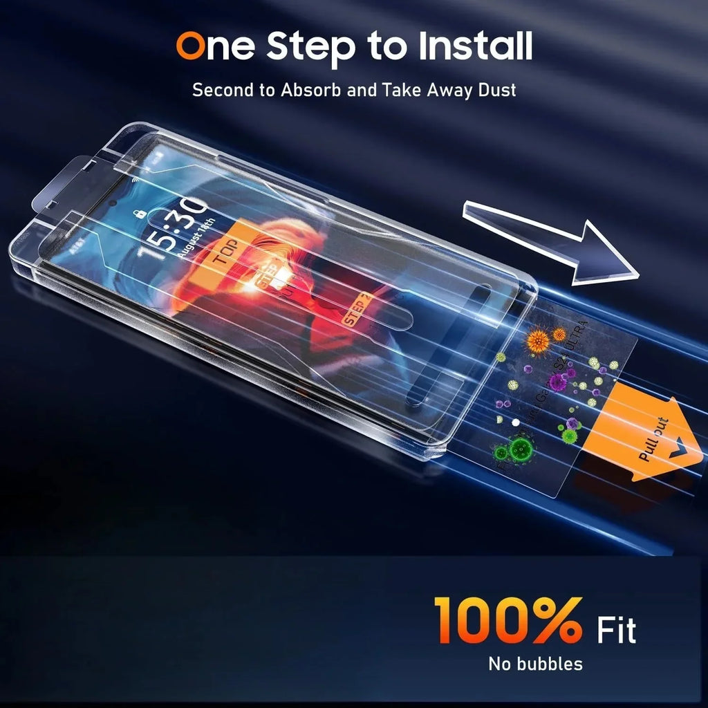 3Pcs For OnePlus 1+ 9 9T 8 8T 7 6 Screen Protector Tempered Glass Dust-Free Series Mobile Phones Anti-Scratch Clear Protection