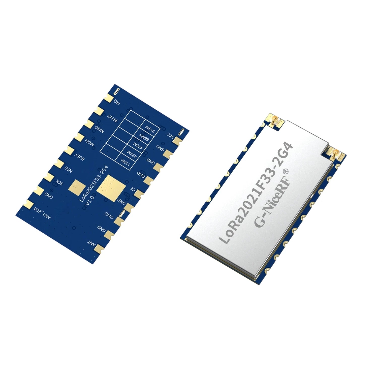 G-NiceRF | 2PCS LoRa2021F33-2G4 2W High Power LoRa Module FLRC up to 2.6Mbps, Sub-GHz Sensitivity up to -144dBm LR2021 Chipset