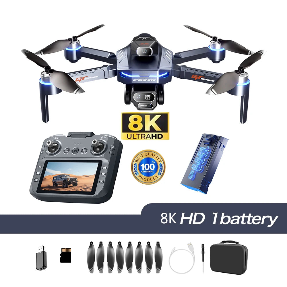 Hot New 2026 Quadcopters RC Flow Optical Photography Aerial Motor Brushless Control Remote Screen Large with Camera 8k Drone GT8