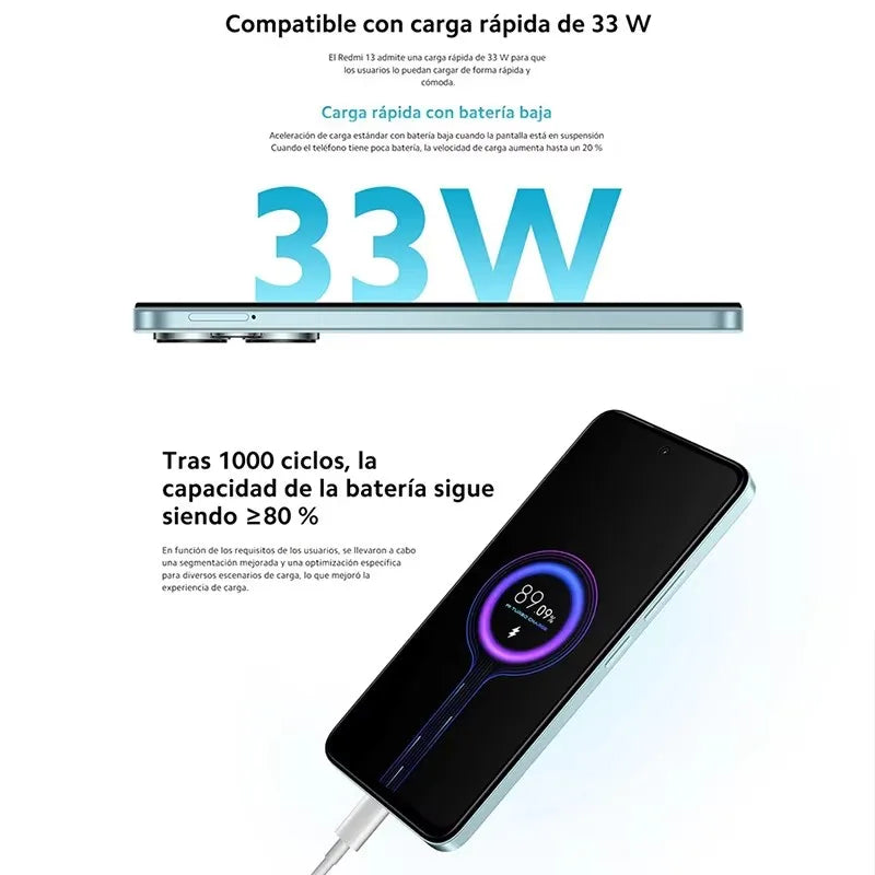 Global Version Xiaomi Redmi 13 Smart Phone NFC 108MP MP Super Clear Camera 33W Fast Charging AI Face Unlock
