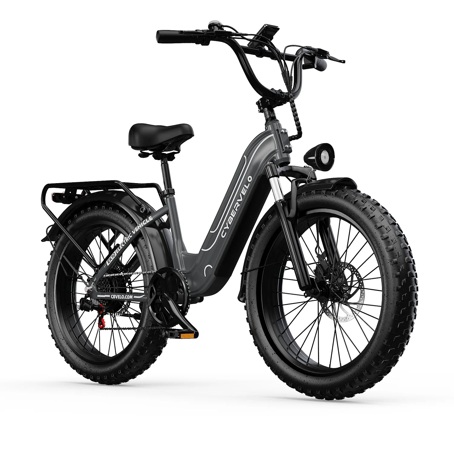 Cybervelo 26" Step-Thru Commuter, 1000W Peak 48V 25Ah Detachable Battery, Long Range 7-Speed Shift Electric Bike for Adult EK7