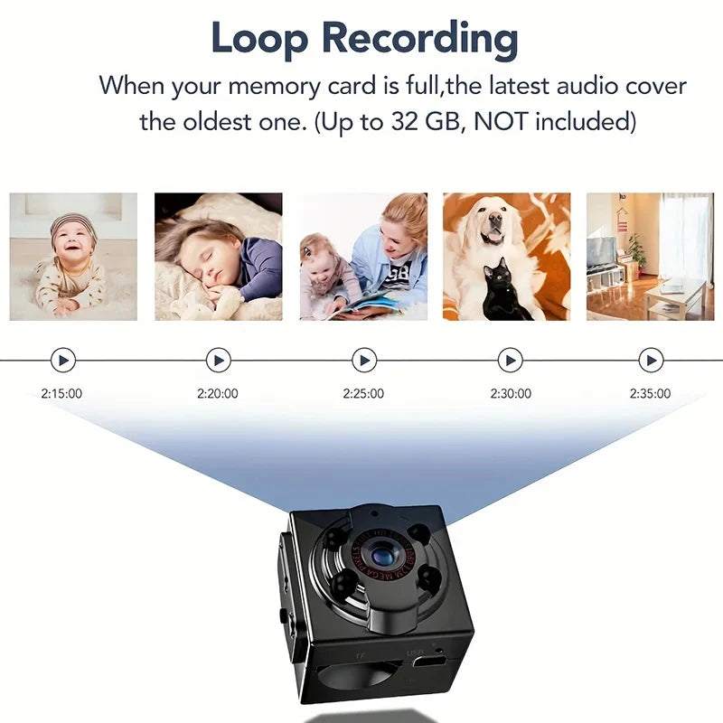 Mini Camera HD 1080p Portable Small Cam With Night Vision And Motion Detection Home Security Tiny Cameras For Indoor Outdoor