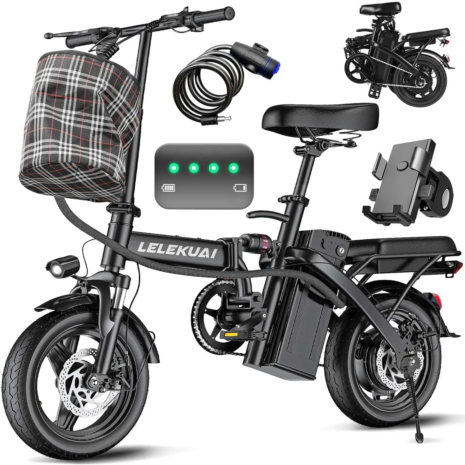 Electric Bike for Adults and Teens, 520W-1200W Motor, 20-28MPH, 32 Miles Range, 48V 10Ah Battery, 3-Level Pedal, Customized