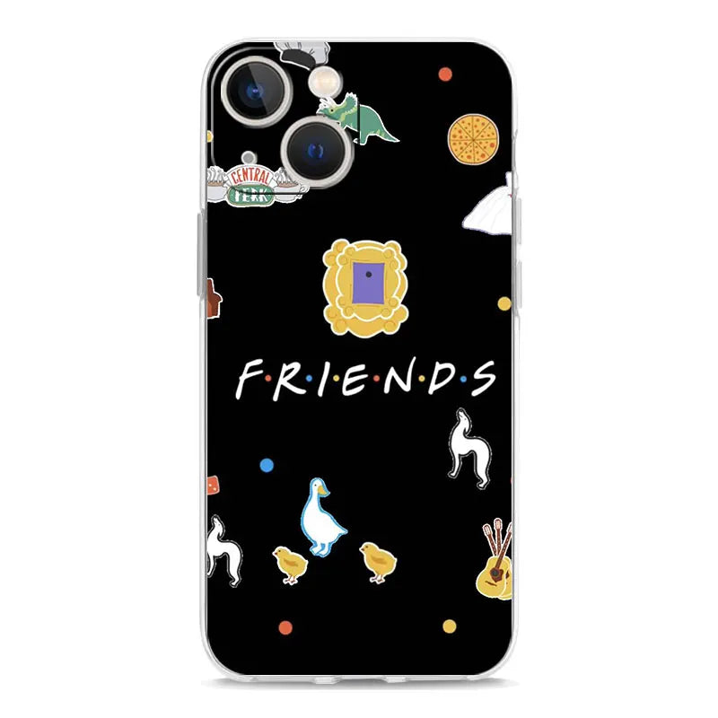 Phone Case For iPhone 16 15 14 13 12 11 Pro Max XS X XR 7 8 Plus soft TPU Clear Cover Central Perk Coffee friends tv Show