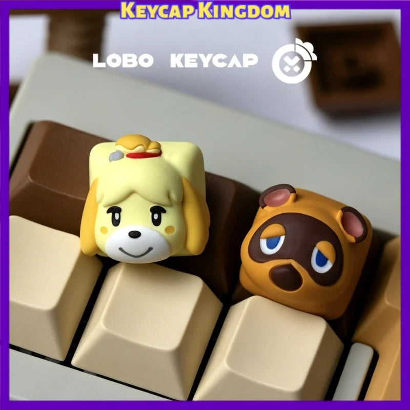 Tom Nook Isabelle Mechanical Keyboard Point Keycap 3D Printed Resin Custom Artisan Keycap PC Gaming Keyboard Anime Collect Gift