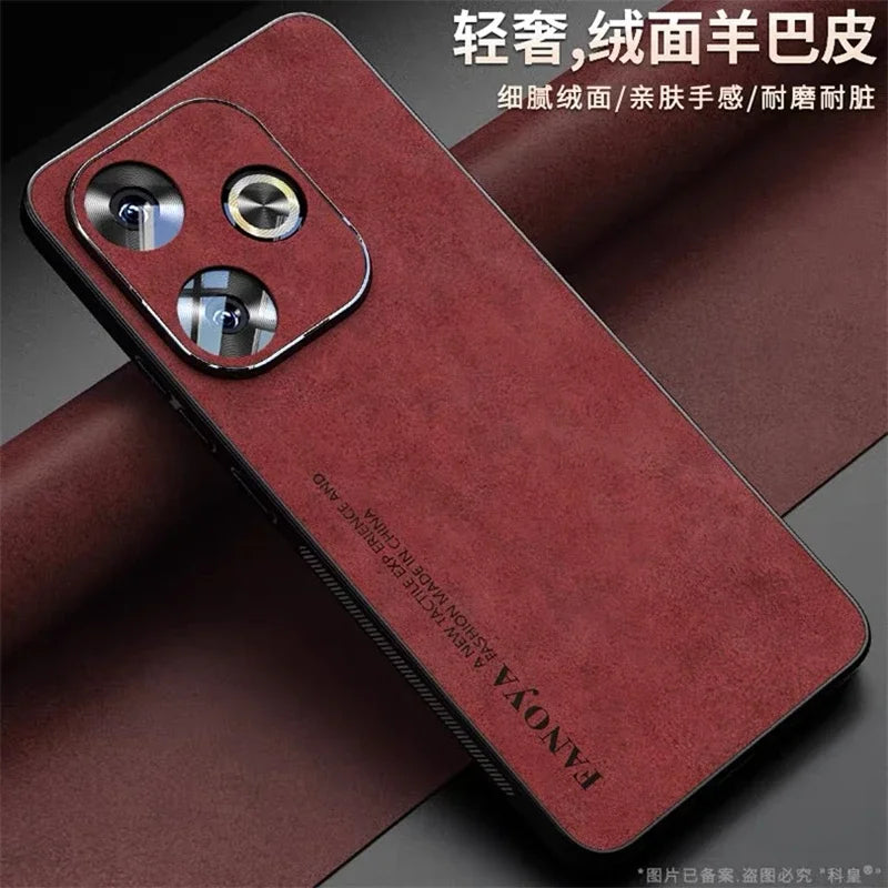 Case For Poco F6 Case Luxury Leather Back Cover For Xiaomi Poco F6 5G Redmi Turbo 3 Camera Protect Silicone Shockproof Bumper